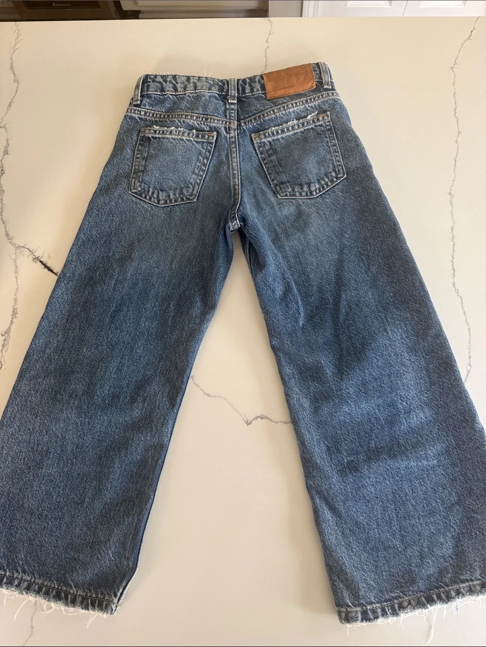 Zara kids Wide-Leg Blue Denim Jeans size 7 years